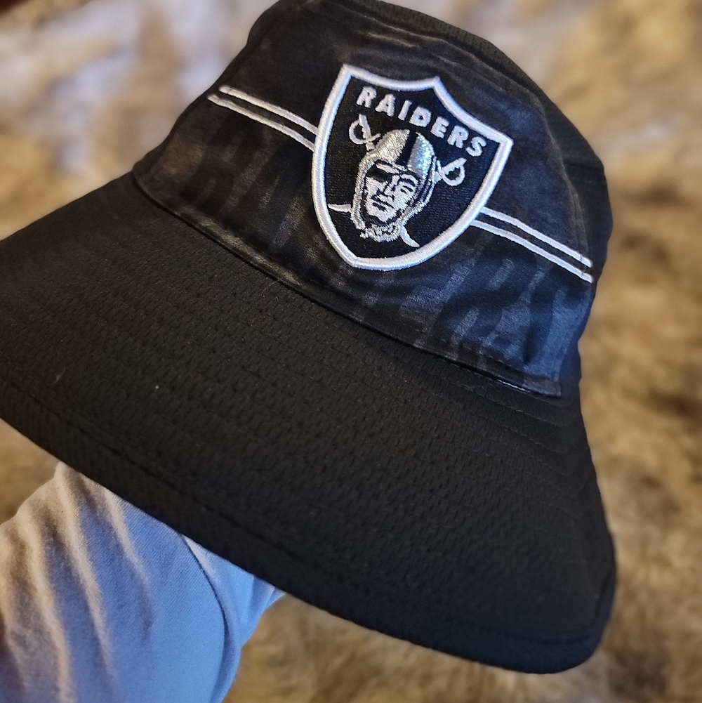 Raiders Black Bucket Hat with Embroidered Logo